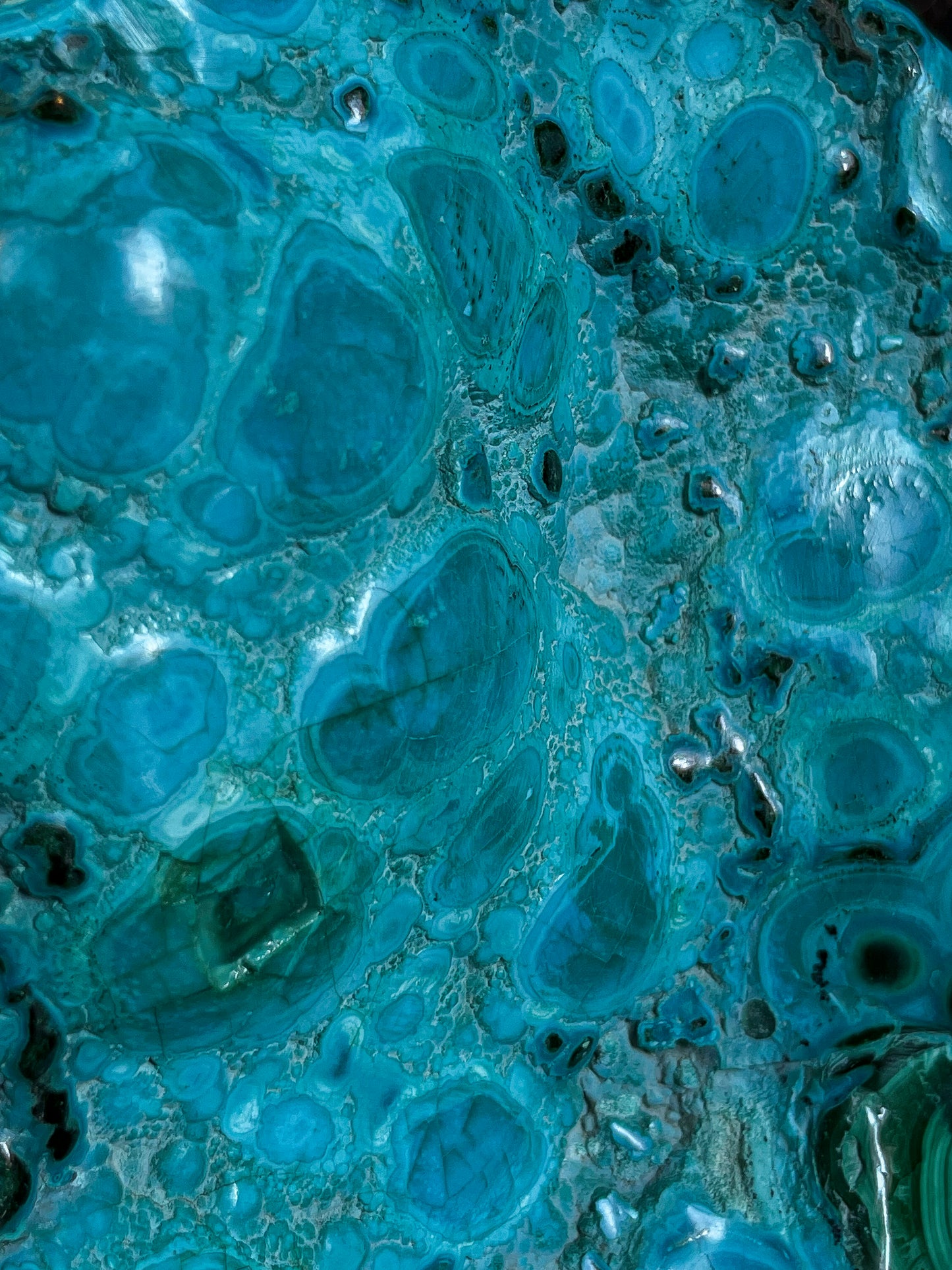 Malachite et Chrysocolle soclee