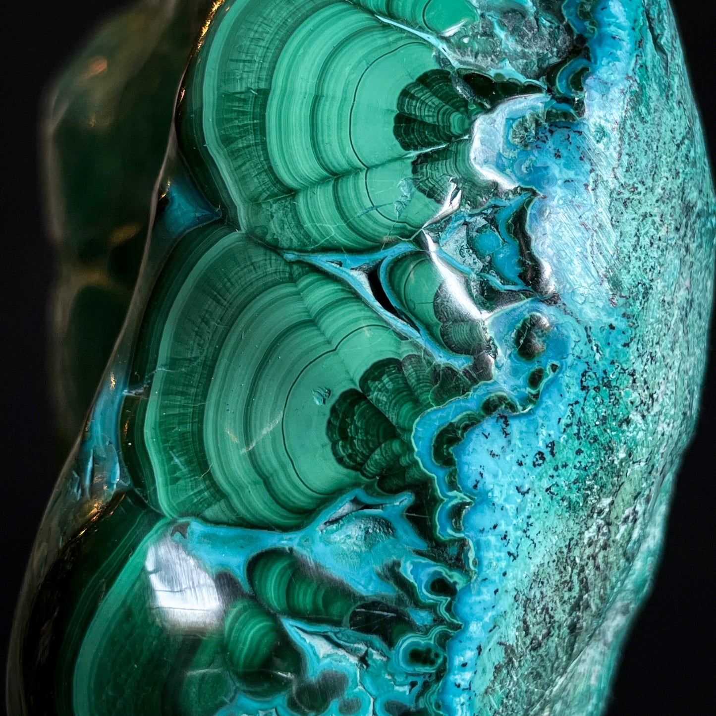 Malachite et Chrysocolle soclee