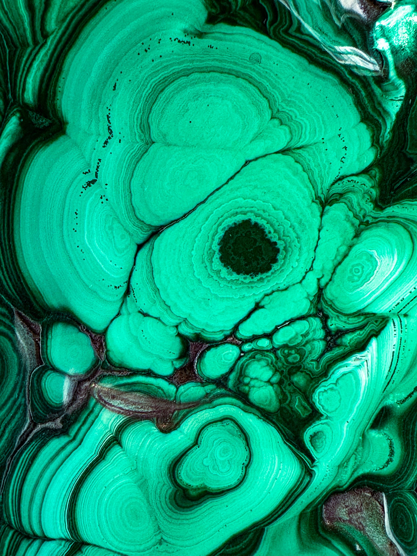 Malachite soclée