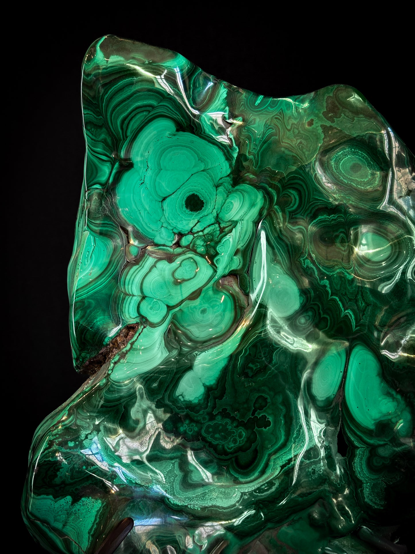 Malachite soclée