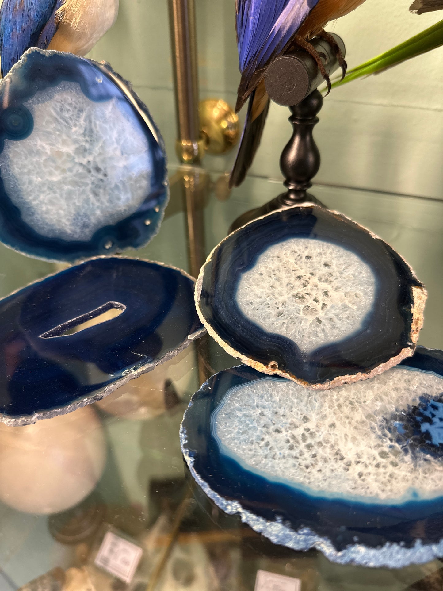 Tranches d'agate bleue