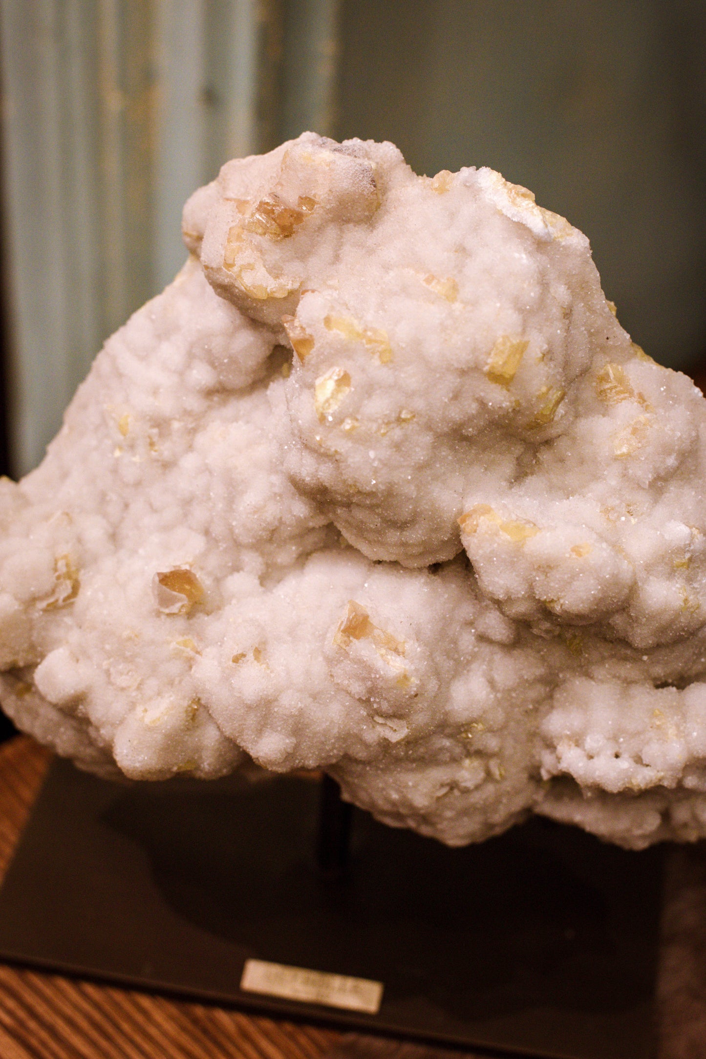 Aragonite and sulfur