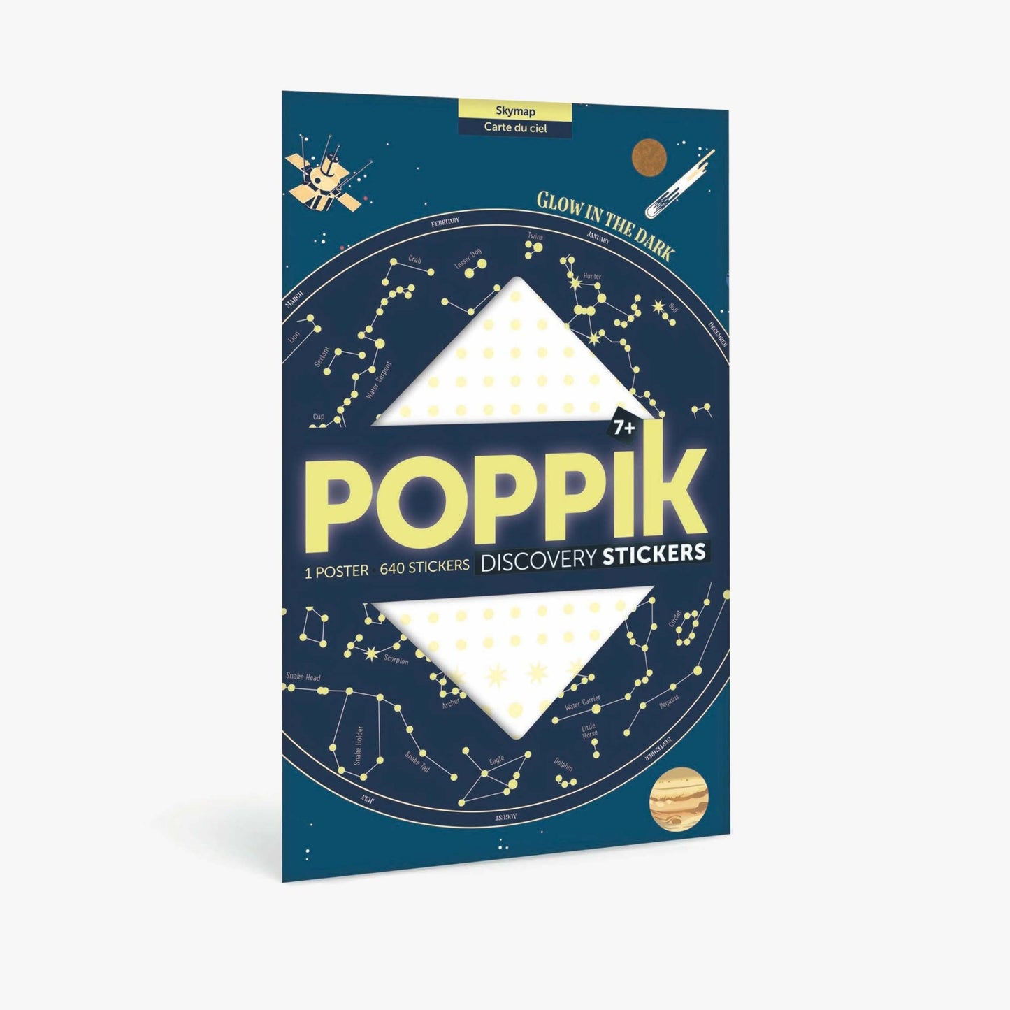 Sky map poster + 640 phosphorescent star stickers