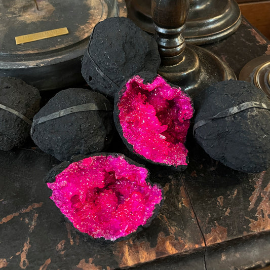 Géode quartz rose