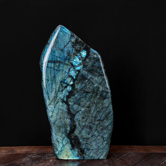 Large semi-polished blue Labradorite block