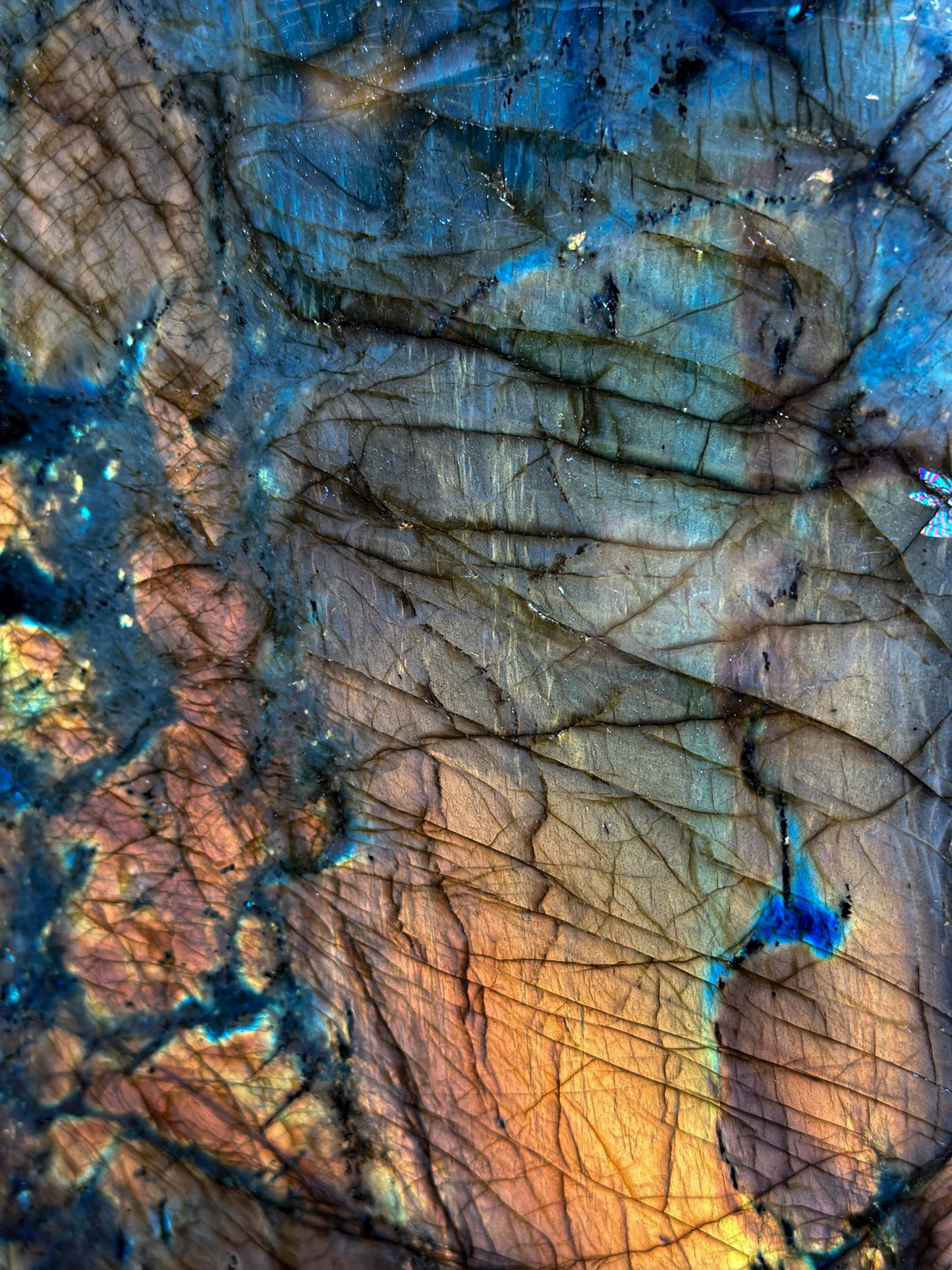 Grand bloc de Labradorite semi-poli