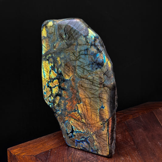 Large semi-polished Labradorite block
