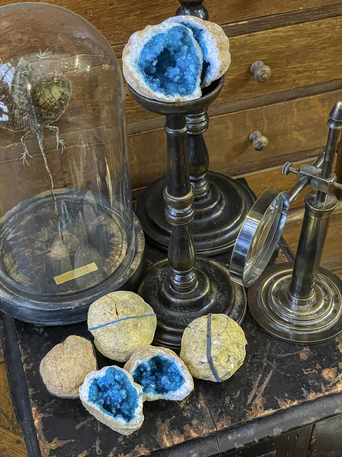 Géode quartz turquoise