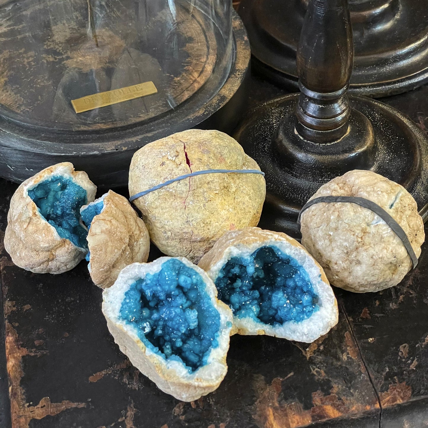 Géode quartz turquoise