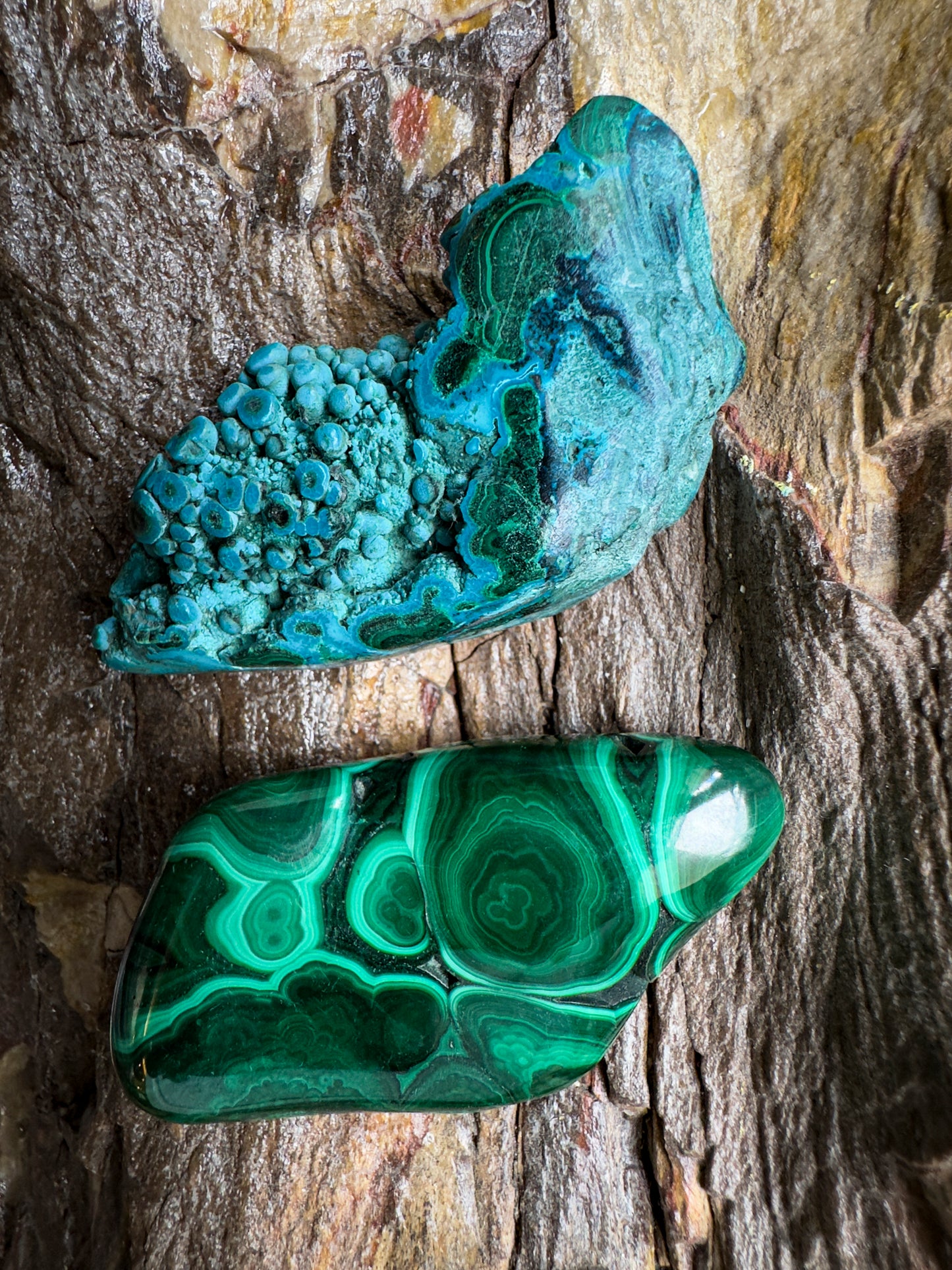 Malachite et chrysocole formes libres S