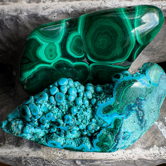 Malachite et chrysocole formes libres S
