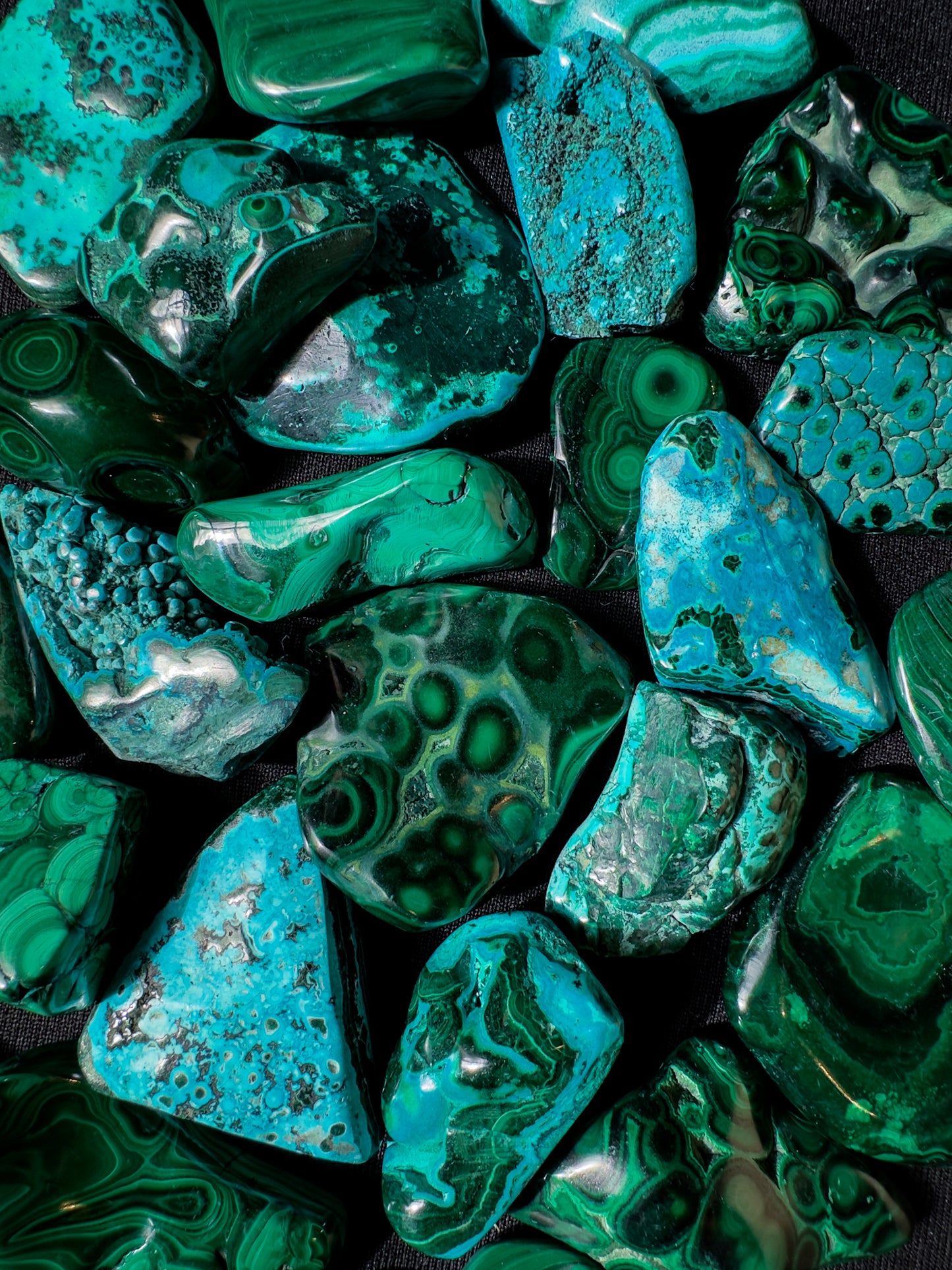 Malachite et chrysocole formes libres S
