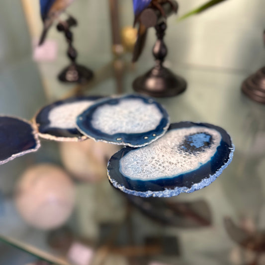 Tranches d'agate bleue