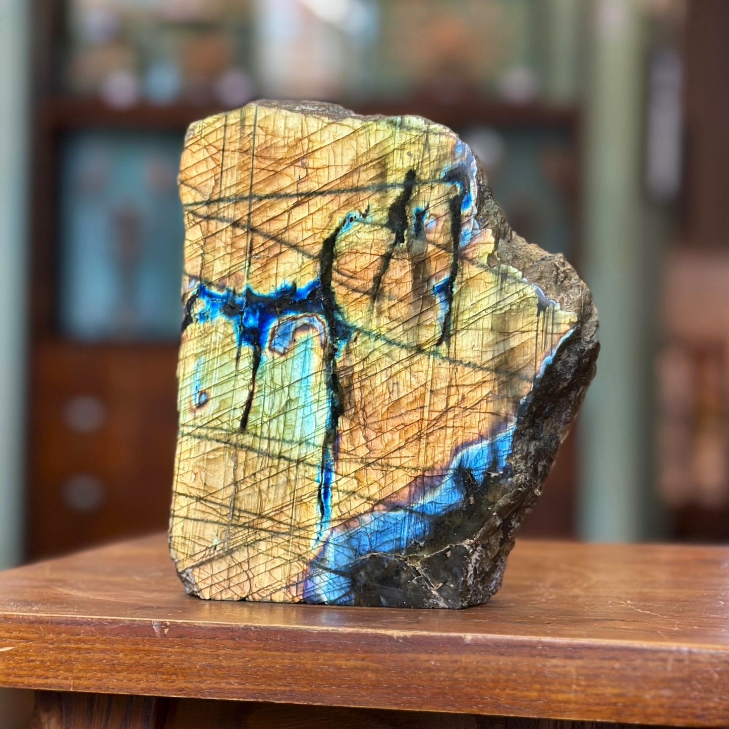 Semi-polished labradorite