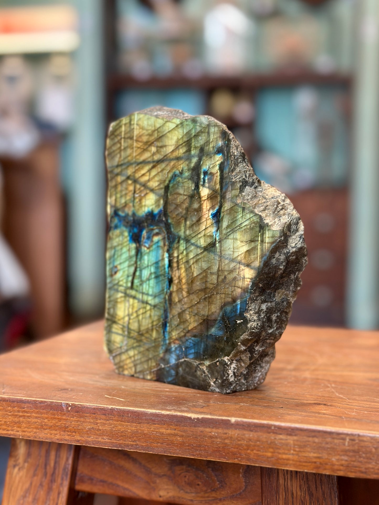 Semi-polished labradorite