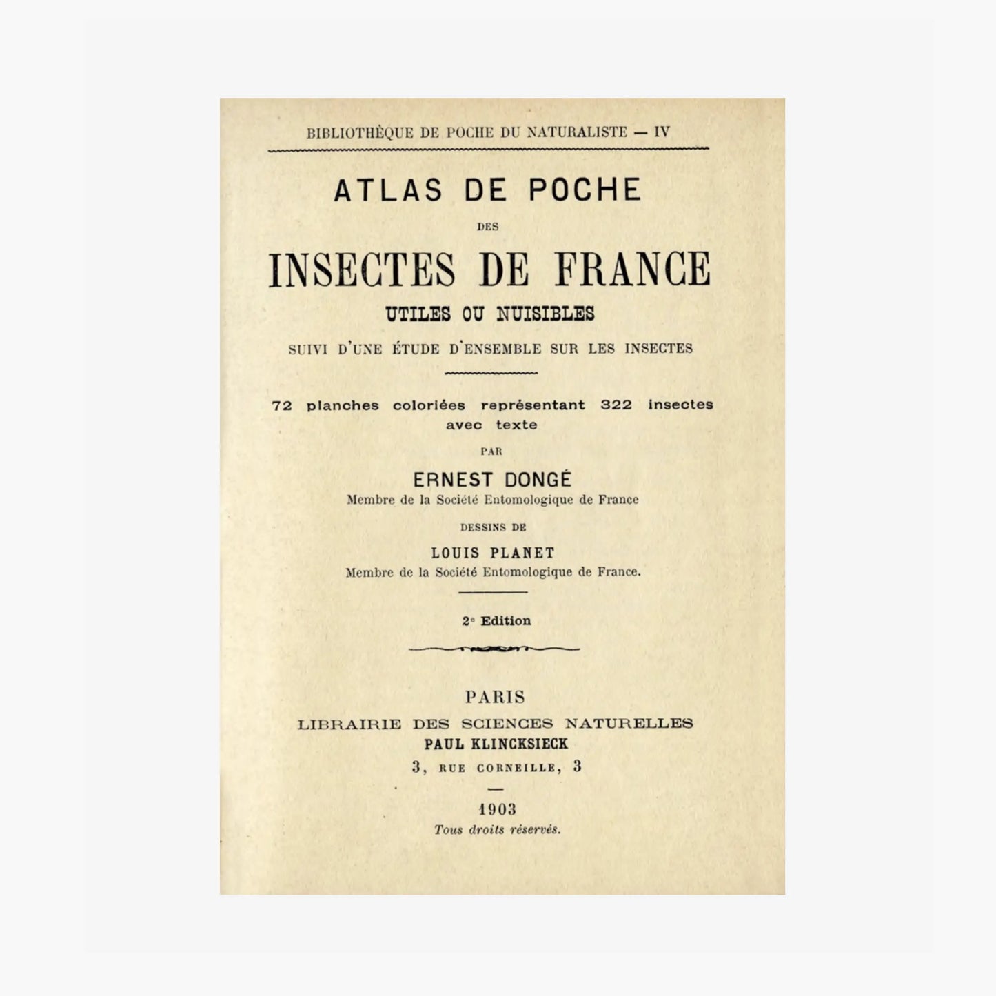 Atlas de poche des INSECTES de France (utiles ou nuisibles)